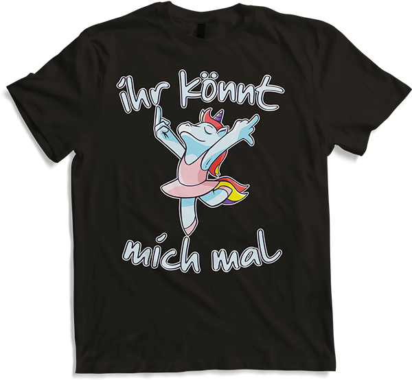 Produktbild von T-Shirt Ihr könnt mich mal Einhorn Frecher Spruch Teenager Mädchen