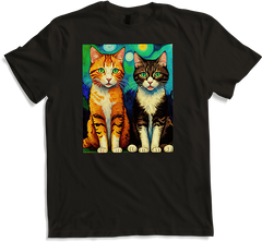 Produktbild von T-Shirt Impressionistische Katze Impressionismus Katzen Malerei Katze Kunstwerk