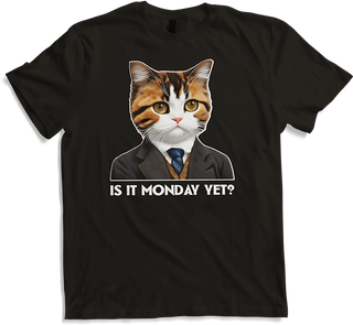 Produktbild von T-Shirt Is it Monday yet? Montag Sprüche Arbeit Spruch Büro Katzen