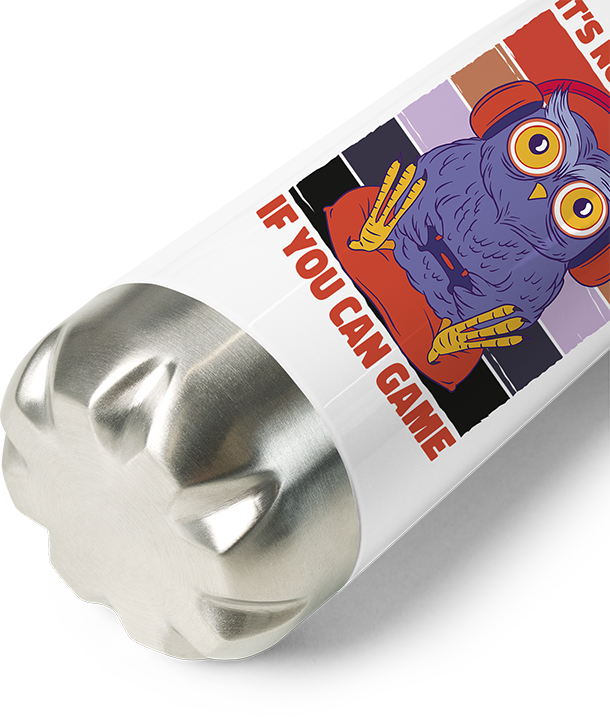 Produktbild vom Boden der Thermoflasche It's Not A Bad Day If You Can Game Eule Zocker Gamer Spruch