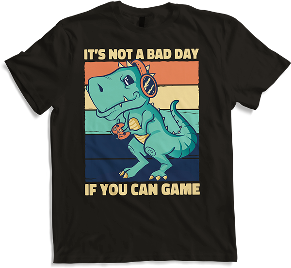 Produktbild von T-Shirt It's Not A Bad Day If You Can Game T-Rex Zocker Gamer Spruch