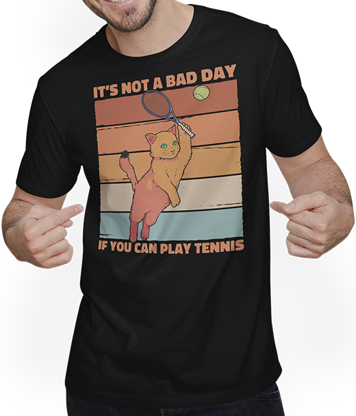 Produktbild von T-Shirt mit Mann It's Not A Bad Day If You Can Play Tennis Spruch Mädchen