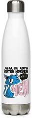 Produktbild von Edelstahlflasche Jaja, Du auch Guten Morgen Morgenmuffel Mies Gelaunte Katze