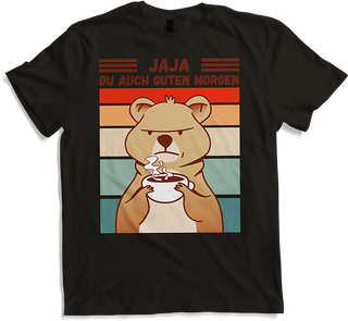 Produktbild von T-Shirt Jaja, Du auch guten Morgen Morgenmuffel Langschläfer Quokka