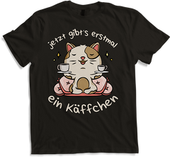 Produktbild von T-Shirt Jetzt gibt's erstmal ein Käffchen Katze Kaffee Sprüche