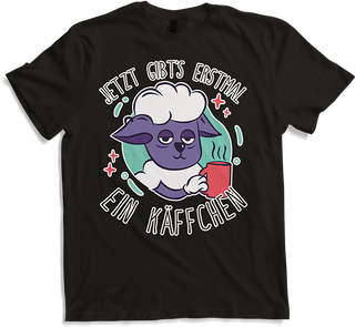 Produktbild von T-Shirt Jetzt gibt's erstmal ein Käffchen Schaf Kaffee Sprüche