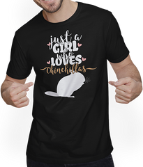 Produktbild von T-Shirt mit Mann Just A Girl Who Loves Chinchillas | Lustiger Chinchilla