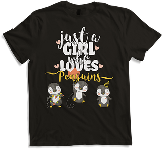 Produktbild von T-Shirt Just A Girl Who Loves Penguins | Lustiger Pinguin Spruch