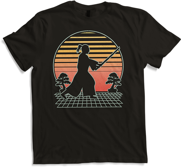 Produktbild von T-Shirt Kampfsportkämpfer Futuristischer Retro | Samurai Ronin Ninja