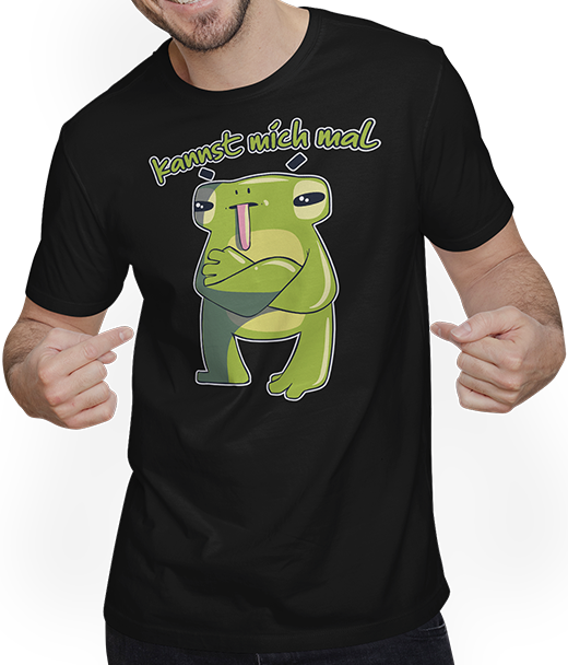 Produktbild von T-Shirt mit Mann Kannst mich mal Frosch Zunge raus Frecher Spruch Teenager