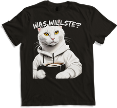 Produktbild von T-Shirt Katze "Was willste?" Freche Mädchen Sprüche Jungen Spruch