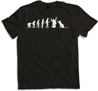 Produktbild von T-Shirt Katzen | Die Evolution der Menschheit | Lustige Katzenspruch Katzenliebhaber