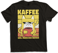 Produktbild von T-Shirt Katzen weil Menschen Nerven Morgenmuffel Kaffee Sprüche