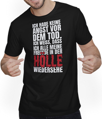 Produktbild von T-Shirt mit Mann Keine Angst Hölle Satan Ironie Freundschaftssprüche Freunde