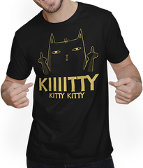 Produktbild von T-Shirt mit Mann Kiiiitty Kitty Kitty Sarkastischer Ironischer Katzen Spruch