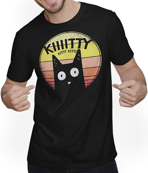 Produktbild von T-Shirt mit Mann Kiiiitty Kitty Kitty Sarkastischer Ironischer Katzen Spruch