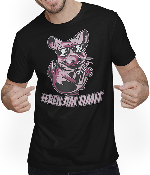 Produktbild von T-Shirt mit Mann Leben am Limit Chinchilla Sprüche für Mädchen & Jungs