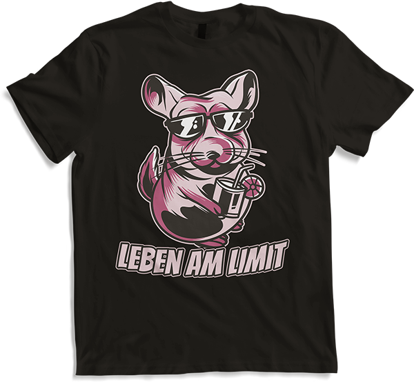 Produktbild von T-Shirt Leben am Limit Chinchilla Sprüche für Mädchen & Jungs