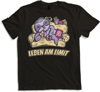 Produktbild von T-Shirt Leben am Limit lustiger Faultier Sprüche für Mädchen & Jungs