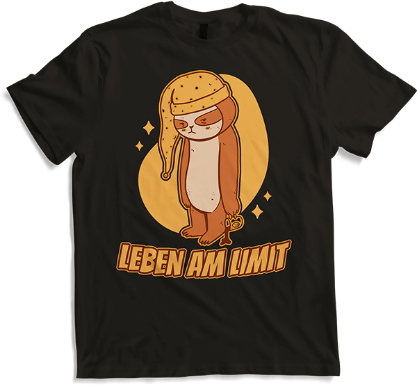 Produktbild von T-Shirt Leben am Limit lustiger Faultier Sprüche für Mädchen & Jungs