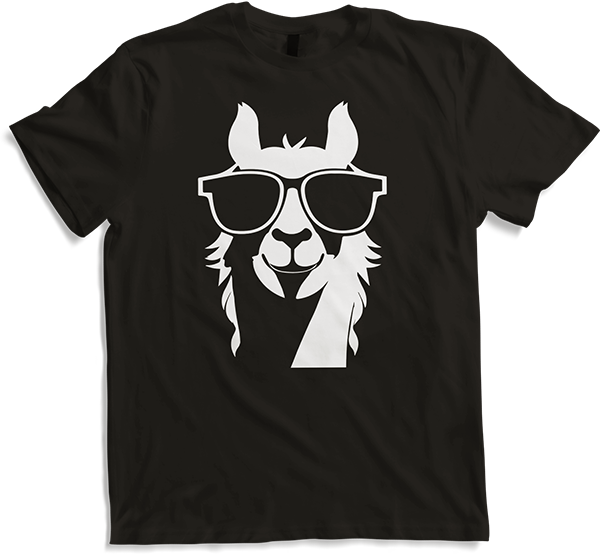 Produktbild von T-Shirt Lustige Alpaka trägt Sonnenbrille coole Alpakas