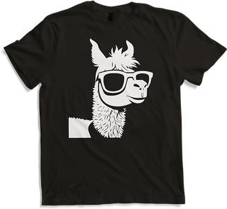 Produktbild von T-Shirt Lustige Alpaka trägt Sonnenbrille coole Alpakas