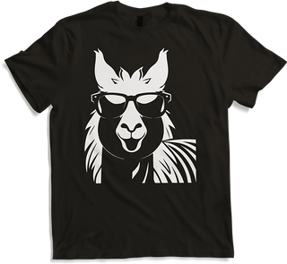 Produktbild von T-Shirt Lustige Alpaka trägt Sonnenbrille coole Alpakas