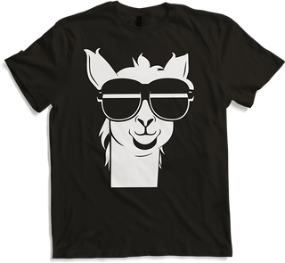 Produktbild von T-Shirt Lustige Alpaka trägt Sonnenbrille coole Alpakas
