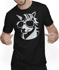 Produktbild von T-Shirt mit Mann Lustige Einhörner tragen Sonnenbrille cooles Einhorn