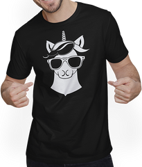 Produktbild von T-Shirt mit Mann Lustige Einhörner tragen Sonnenbrille cooles Einhorn