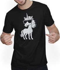 Produktbild von T-Shirt mit Mann Lustige Einhörner tragen Sonnenbrille cooles Einhorn