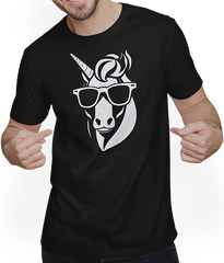 Produktbild von T-Shirt mit Mann Lustige Einhörner tragen Sonnenbrille cooles Einhorn