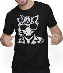 Produktbild von T-Shirt mit Mann Lustige Einhörner tragen Sonnenbrille cooles Einhorn