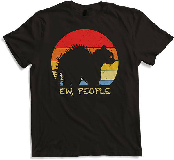 Produktbild von T-Shirt Lustige Kätzchen Ew People Spruch Katze trägt Gesichtsmaske Katzen