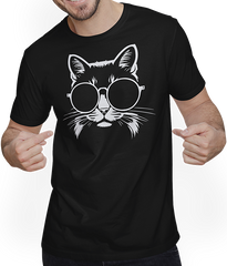 Produktbild von T-Shirt mit Mann Lustige Katze mit Sonnenbrille Kätzchen Sunglas Katzen