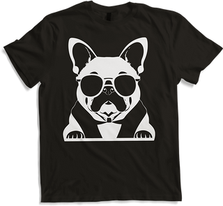 Produktbild von T-Shirt Lustige französische Bulldogge mit Sonnenbrille Französische Bulldoggen