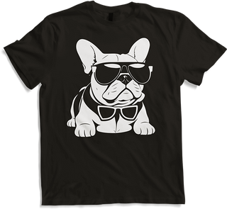 Produktbild von T-Shirt Lustige französische Bulldogge mit Sonnenbrille Französische Bulldoggen