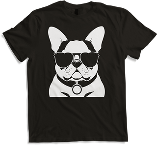 Produktbild von T-Shirt Lustige französische Bulldogge mit Sonnenbrille Französische Bulldoggen