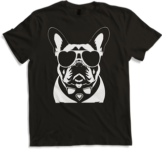 Produktbild von T-Shirt Lustige französische Bulldogge mit Sonnenbrille Französische Bulldoggen