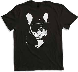 Produktbild von T-Shirt Lustige französische Bulldogge mit Sonnenbrille Französische Bulldoggen