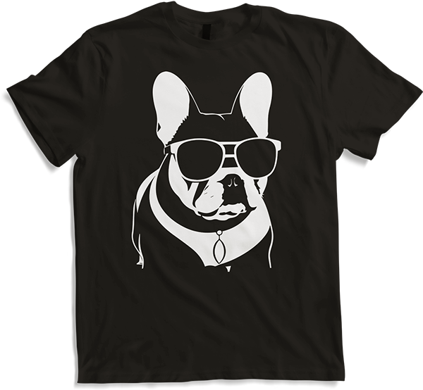 Produktbild von T-Shirt Lustige französische Bulldogge mit Sonnenbrille Französische Bulldoggen