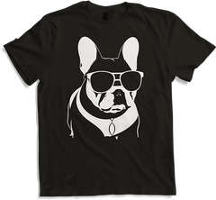 Produktbild von T-Shirt Lustige französische Bulldogge mit Sonnenbrille Französische Bulldoggen