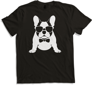 Produktbild von T-Shirt Lustige französische Bulldogge mit Sonnenbrille Französische Bulldoggen