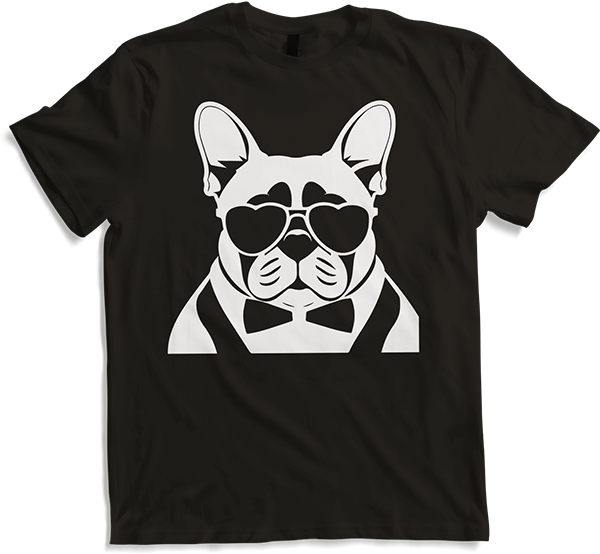 Produktbild von T-Shirt Lustige französische Bulldogge mit Sonnenbrille Französische Bulldoggen