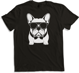 Produktbild von T-Shirt Lustige französische Bulldogge mit Sonnenbrille Französische Bulldoggen