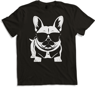 Produktbild von T-Shirt Lustige französische Bulldogge mit Sonnenbrille Französische Bulldoggen