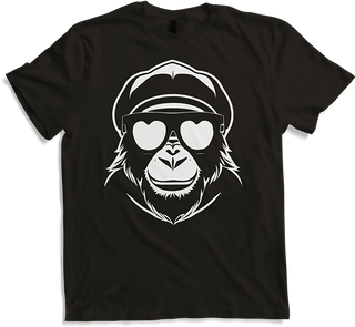 Produktbild von T-Shirt Lustiger Affe trägt coole Sonnenbrille Great Monkey