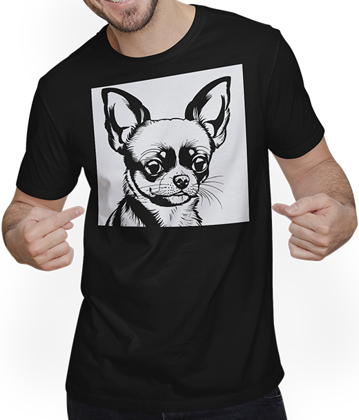 Produktbild von T-Shirt mit Mann Lustiger Chihuahua mit Sonnenbrille Chihuahuas