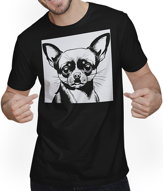 Produktbild von T-Shirt mit Mann Lustiger Chihuahua mit Sonnenbrille Chihuahuas