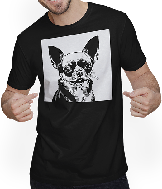 Produktbild von T-Shirt mit Mann Lustiger Chihuahua mit Sonnenbrille Chihuahuas